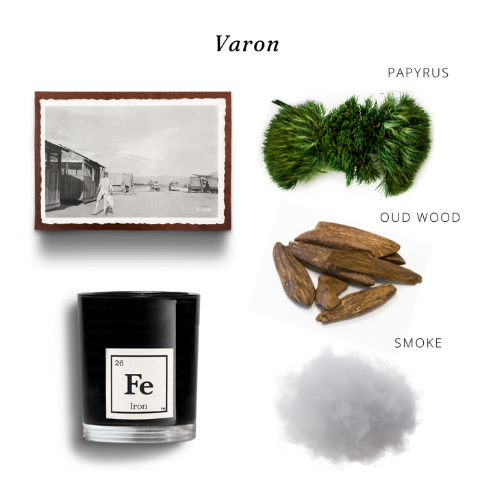 VARON 6.5 oz Candle - Oud Wood + Papyrus + Smoke