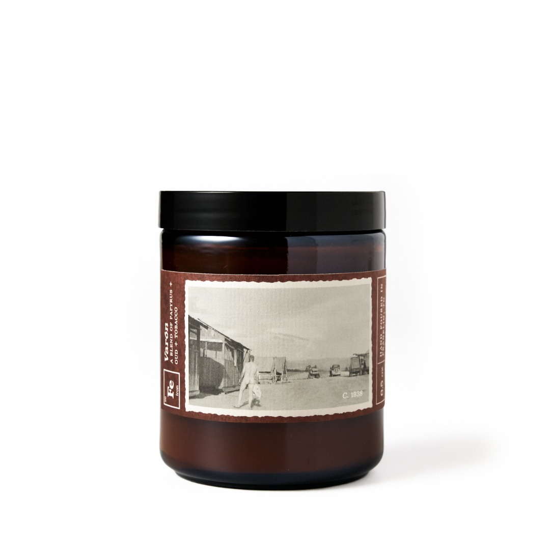 VARON 6.5 oz Candle - Oud Wood + Papyrus + Smoke