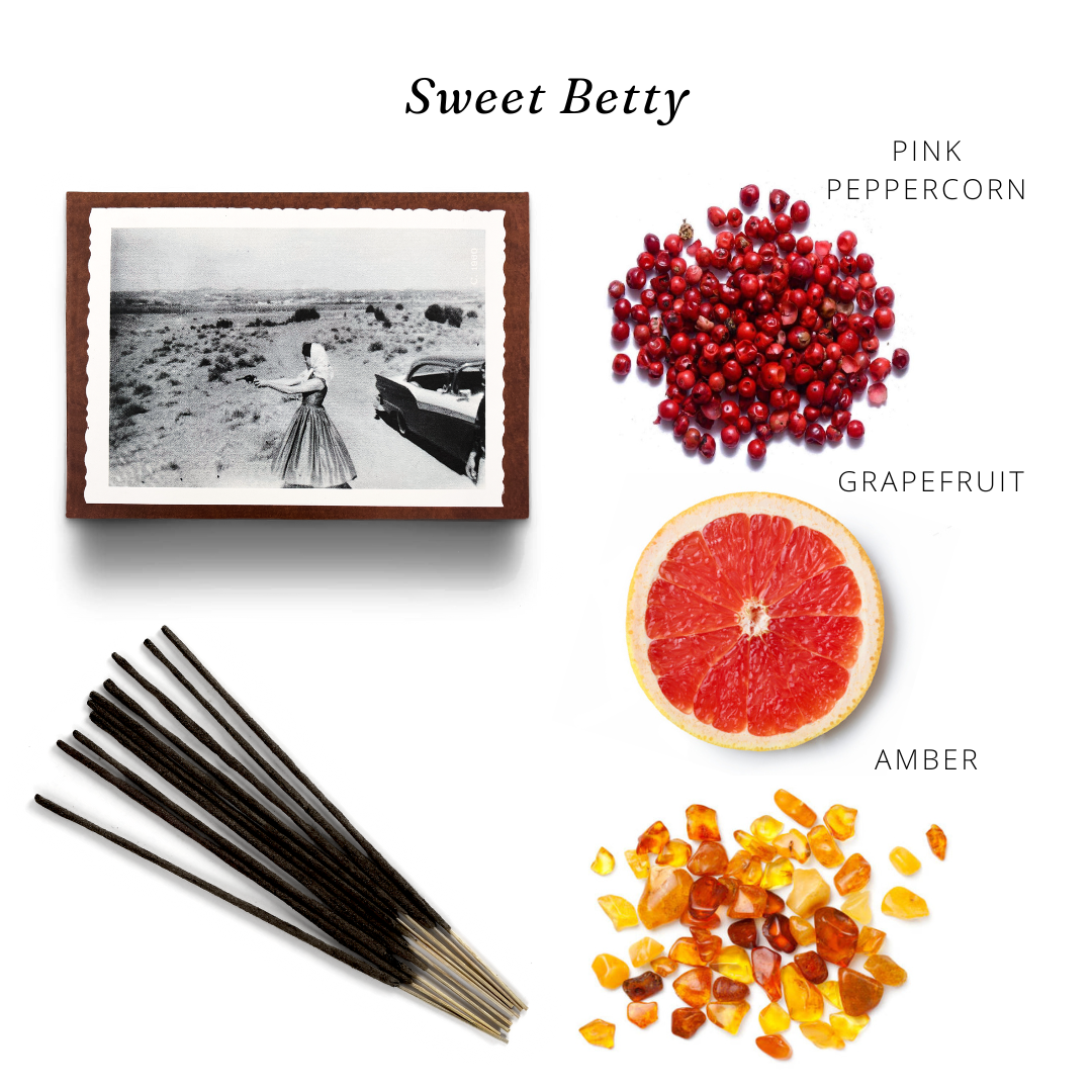 SWEET BETTY INCENSE Pink Peppercorn + Grapefruit + Amber